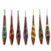 Wood & Resin Crochet Hooks Set with Aluminum Tips – 7 Sizes, Handcrafted with Resin Accents