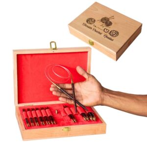 Interchangeable Knitting Needle Set – Wooden Organizer Box