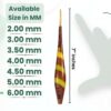 Wood & Resin Crochet Hooks Set with Aluminum Tips – 7 Sizes, Handcrafted with Resin Accents
