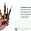 Wood & Resin Crochet Hooks Set with Aluminum Tips – 7 Sizes, Handcrafted with Resin Accents