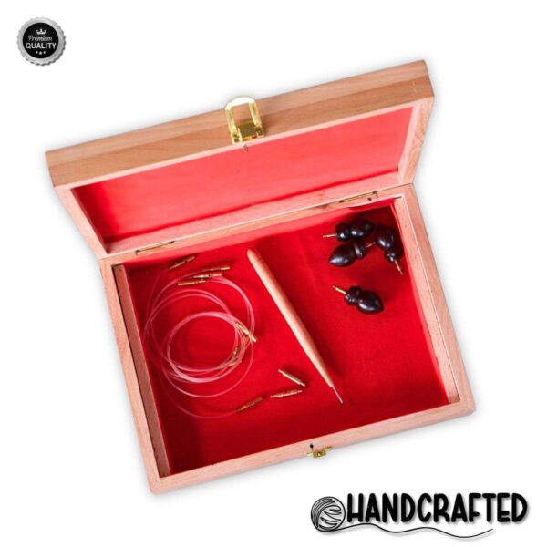 Interchangeable Knitting Needle Set – Wooden Organizer Box