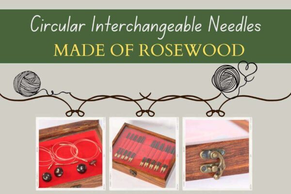 Interchangeable Knitting Needles Set with Wooden Box Organizer