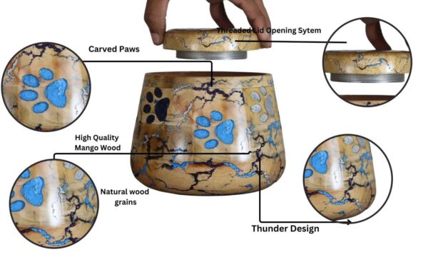 Wood Urn for Pet Ashes - 4 Size Variants