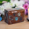 Lightning Streaks & Carved Paw Wooden Pet Urns for Ashes - 5 sizes
