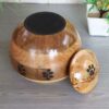 Carved Paw Wood Urn for Pet Ashes - 5 Sizes