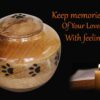Carved Paw Wood Urn for Pet Ashes - 5 Sizes